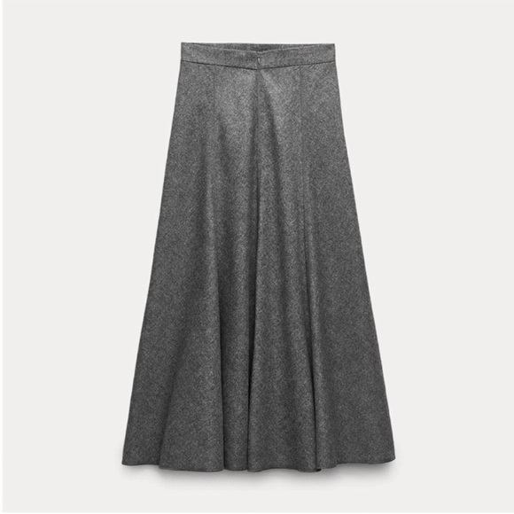 Zara, Gray marl, WOOL BLEND CAPE SKIRT ZW COLLECTION, Medium - Picture 7 of 10